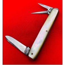 Vintage CHIPAWAY CUTLERY CO 3-Blade Splitback Whittler Pen Pocket Knife c.1891-1907 Mother-of-Pearl Vintage CHIPAWAY CUTLERY CO 3-Blade Splitback Whittler Pen Pocket Knife c.1891-1907 Mother-of-Pearl