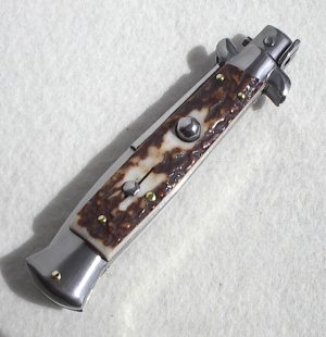 NEW FRANK BELTRAME 9" GENUINE STAG BAYONET BLADE ITALIAN STILETTO