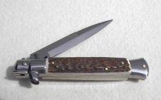 NEW FRANK BELTRAME 9" GENUINE STAG BAYONET BLADE ITALIAN STILETTO