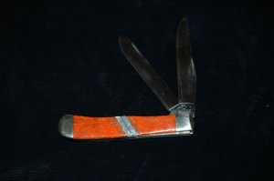 Case Exotic 2 Blade Trapper - Orange Coral and Mother of Pearl 