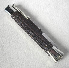 A.G.A. CAMPOLIN 33CM/13" GENUINE STAG OVAL SWINGUARD, NICKEL SILVER BOLSTERS, CERTIFICATE & POUCH