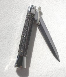 A.G.A. CAMPOLIN 33CM/13" GENUINE STAG OVAL SWINGUARD, NICKEL SILVER BOLSTERS, CERTIFICATE & POUCH