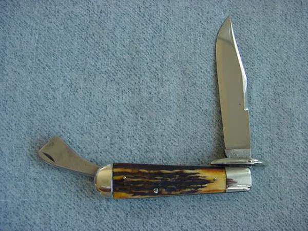 Antique MARBLES, GLADSTONE, MICH, U.S.A. Stag Handle SAFETY FOLDER Hunting Knife Antique MARBLES, GLADSTONE, MICH, U.S.A. Stag Handle SAFETY FOLDER Hunting Knife