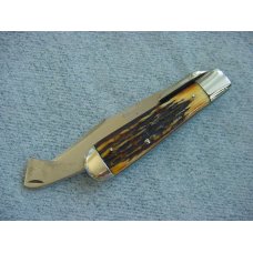 Antique MARBLES, GLADSTONE, MICH, U.S.A. Stag Handle SAFETY FOLDER Hunting Knife Antique MARBLES, GLADSTONE, MICH, U.S.A. Stag Handle SAFETY FOLDER Hunting Knife