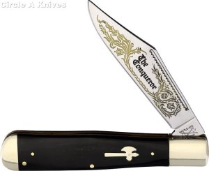 BATTLE AXE BRAND KNIVES - FOLDING HUNTER BUFFALO HORN #6100SBH - 5"CLOSED - MADE IN USA