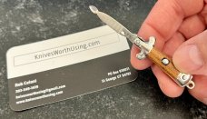Miniature Keychain Switchblade Spoon, Brown Wrap Handle, Unused Miniature Keychain Switchblade Spoon, Brown Wrap Handle, Unused