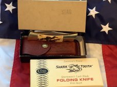 Vintage 1979 Case xx Shark Tooth Folding Hunter Knife w Sheath & Orig Box -5197 LSSP -NOS & Mint Vintage 1979 Case xx Shark Tooth Folding Hunter Knife w Sheath & Orig Box -5197 LSSP -NOS & Mint