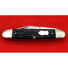 Vintage UTICA (arched) CUTLERY CO 3-Blade Equal End Junior Cattle Pocket Knife Rough Black Vintage UTICA (arched) CUTLERY CO 3-Blade Equal End Junior Cattle Pocket Knife Rough Black