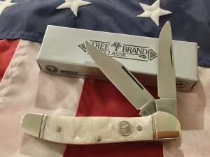 Boker Copperhead w/ Synthetic White Pearlish looking Handles -NOS in Original Box