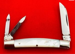 Vintage MILLER BROS 3-Blade Congress Splitback Whittler Folding Pocket Knife c.1872-1926