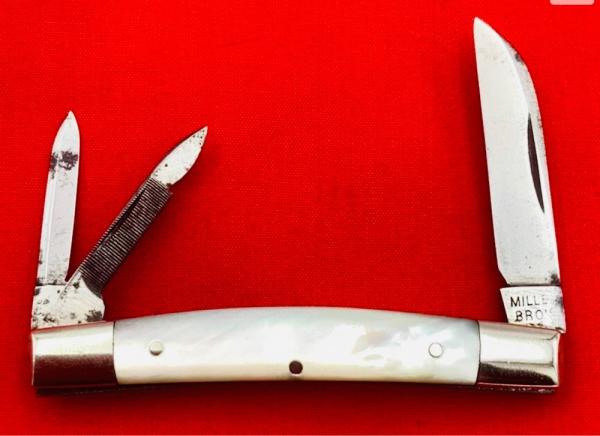 Vintage MILLER BROS 3-Blade Congress Splitback Whittler Folding Pocket Knife c.1872-1926