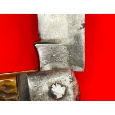 Vintage NEW YORK KNIFE CO Model No. 187 Swell Center Lockback Hunting Knife c.1856-1931 Bone Stag Vintage NEW YORK KNIFE CO Model No. 187 Swell Center Lockback Hunting Knife c.1856-1931 Bone Stag