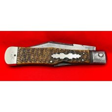 Vintage NEW YORK KNIFE CO Model No. 187 Swell Center Lockback Hunting Knife c.1856-1931 Bone Stag Vintage NEW YORK KNIFE CO Model No. 187 Swell Center Lockback Hunting Knife c.1856-1931 Bone Stag