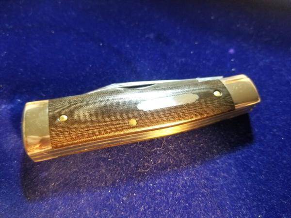 GEC Great Eastern Cutlery 44 Gunstock Buffalo Jack 441218 OD Green Linen Micarta
