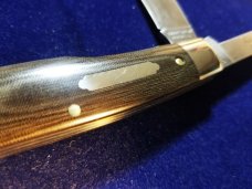 GEC Great Eastern Cutlery 44 Gunstock Buffalo Jack 441218 OD Green Linen Micarta