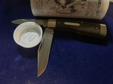 GEC Great Eastern Cutlery 44 Gunstock Buffalo Jack 441218 OD Green Linen Micarta