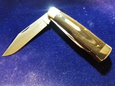 GEC Great Eastern Cutlery 44 Gunstock Buffalo Jack 441218 OD Green Linen Micarta