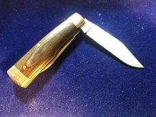 GEC Great Eastern Cutlery 44 Gunstock Buffalo Jack 441218 OD Green Linen Micarta