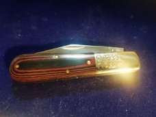 Great Eastern Cutlery #86 2-Acorn Barlow 440C Red & Black Micarta GEC 861121