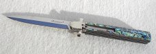 A.G.A. CAMPOLIN 9" DOMINUS ABALONE MODIFIED BAYONET LEVER LOCK, NICKEL SILVER BOLSTERS 