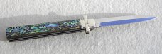 A.G.A. CAMPOLIN 9" DOMINUS ABALONE MODIFIED BAYONET LEVER LOCK, NICKEL SILVER BOLSTERS 