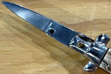 Miniature Switchblade Knife, Made In Italy, Marked Inox, Older Style, Nice Stag Handle 