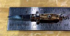 Miniature Switchblade Knife, Made In Italy, Marked Inox, Older Style, Nice Stag Handle 