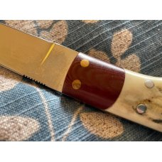 Steve Powers Custom Stag Handle Red micarta Steve Powers Custom Stag Handle Red micarta