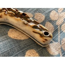 Steve Powers Custom Stag Handle Red micarta Steve Powers Custom Stag Handle Red micarta