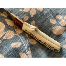 Steve Powers Custom Stag Handle Red micarta Steve Powers Custom Stag Handle Red micarta