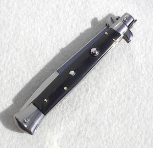 NEW FRANK BELTRAME 11" GENUINE DARK BUFFALO HORN BAYONET BLADE ITALIAN STILETTO