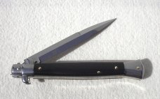 NEW FRANK BELTRAME 11" GENUINE DARK BUFFALO HORN BAYONET BLADE ITALIAN STILETTO