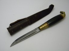 Vintage PUUKKO (Finnish for KNIFE) Horse Head Fixed Blade Sheath Knife
