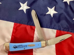 Vintage Case XX 9 Dot 1981 -B254 SS Trapper Knife w/ Derlin Handles w/ Louisiana World Expo txt