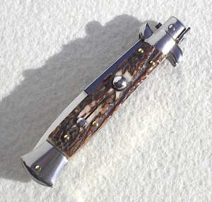  FRANK BELTRAME 9" GENUINE STAG BAYONET BLADE ITALIAN STILETTO
