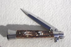  FRANK BELTRAME 9" GENUINE STAG BAYONET BLADE ITALIAN STILETTO