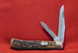 NEAR MINT VINTAGE JOHN PRIMBLE BELKNAP HDW. & MFG. CO. TRAPPER  KNIFE ETCHED MAIN BLADE 1940-1960