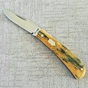 John Lloyd Mammoth Ivory Trapper..52100..3.75" closed..stabilized crack from Lloyd at pivot 