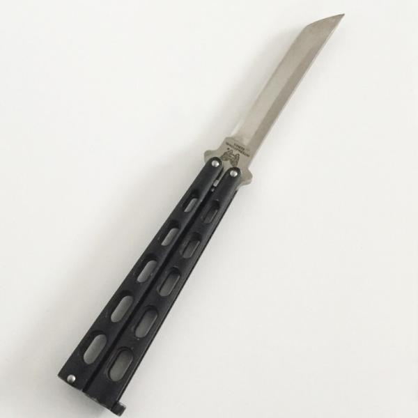 Vintage Balisong Tanto Blade Butterfly Knife Pacific Cutlery International Black Pre Benchmade 1985 Vintage Balisong Tanto Blade Butterfly Knife Pacific Cutlery International Black Pre Benchmade 1985