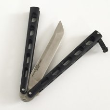 Vintage Balisong Tanto Blade Butterfly Knife Pacific Cutlery International Black Pre Benchmade 1985 Vintage Balisong Tanto Blade Butterfly Knife Pacific Cutlery International Black Pre Benchmade 1985