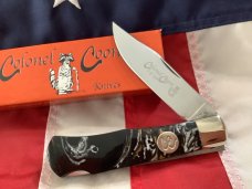 Colonel Coon Large Mountain Man Lock Back Hunting Pocket Knife w prater designed Derlin handles Colonel Coon Large Mountain Man Lock Back Hunting Pocket Knife w prater designed Derlin handles