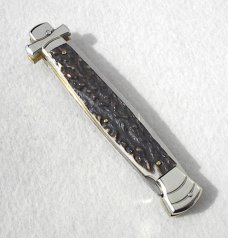NOS A.G.A. CAMPOLIN 11" MALTESE GENUINE STAG MODIFIED BAYONET BLADE NICKEL SILVER BOLSTERS - W/POUCH