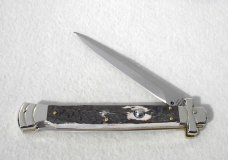 NOS A.G.A. CAMPOLIN 11" MALTESE GENUINE STAG MODIFIED BAYONET BLADE NICKEL SILVER BOLSTERS - W/POUCH