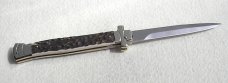 NOS A.G.A. CAMPOLIN 11" MALTESE GENUINE STAG MODIFIED BAYONET BLADE NICKEL SILVER BOLSTERS - W/POUCH