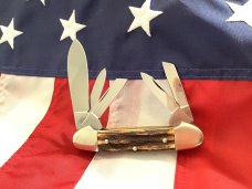 Vintage J A Henckels 5 Blade Canoe w/ Great Stag Handles -Near Mint Vintage J A Henckels 5 Blade Canoe w/ Great Stag Handles -Near Mint