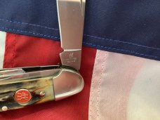 Vintage J A Henckels 5 Blade Canoe w/ Great Stag Handles -Near Mint Vintage J A Henckels 5 Blade Canoe w/ Great Stag Handles -Near Mint