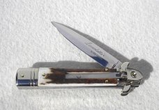 AKC LEVERLETTO 20cm - 8" GENUINE EUROPEAN STAG WITH NEW MODIFIED BAYONET BLADE   