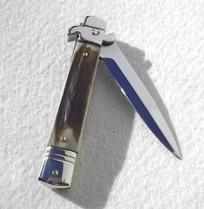 AKC LEVERLETTO 20cm - 8" GENUINE EUROPEAN STAG WITH NEW MODIFIED BAYONET BLADE   