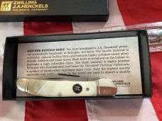 J A Henckels Copperhead Pocket Knife w/ Buffalo Horn Handles +Pouch, COA & Hard Box -NOS J A Henckels Copperhead Pocket Knife w/ Buffalo Horn Handles +Pouch, COA & Hard Box -NOS