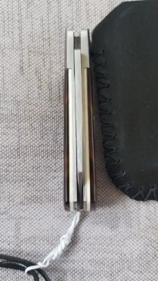 Vincenzo Balistreri Turtle Shell & Elephant Ivory Damasteel Native,Blade,spring and Shield 3.75" cld Vincenzo Balistreri Turtle Shell & Elephant Ivory Damasteel Native,Blade,spring and Shield 3.75" cld